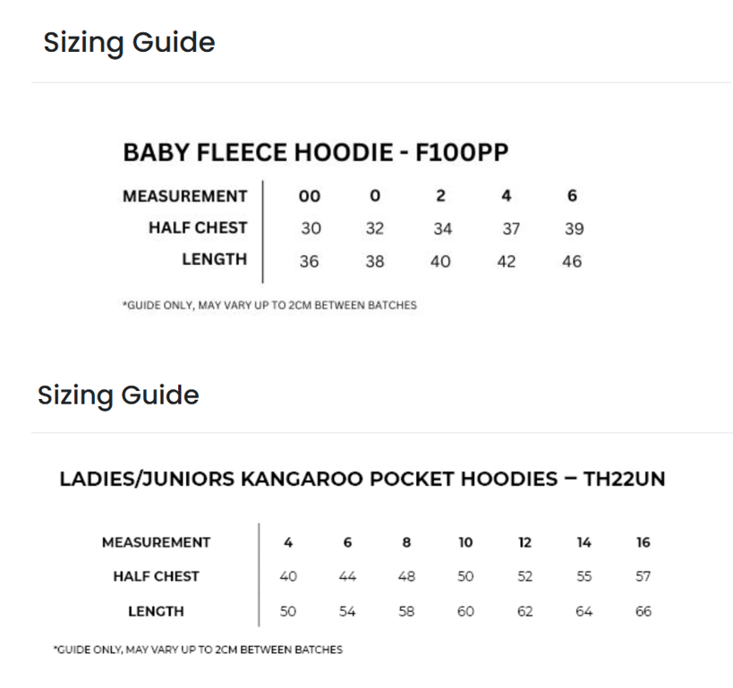Size Guide